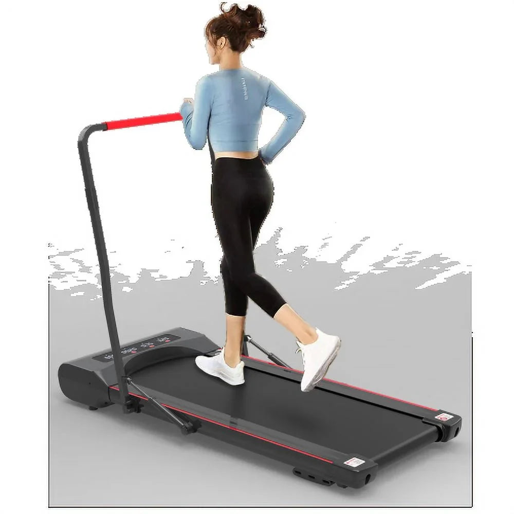 Under Desk Walking Pad Treadmill Foldable with Handlebar Remote Controll