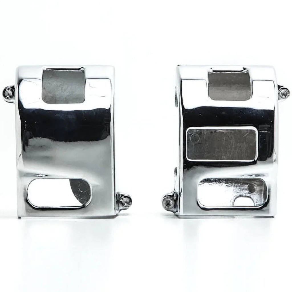 Krator  Yamaha Road Star V-Star 650 Kawasaki Vulcan 1500 1600 Custom Handlebar Switch Housing Cover Kit - Chrome