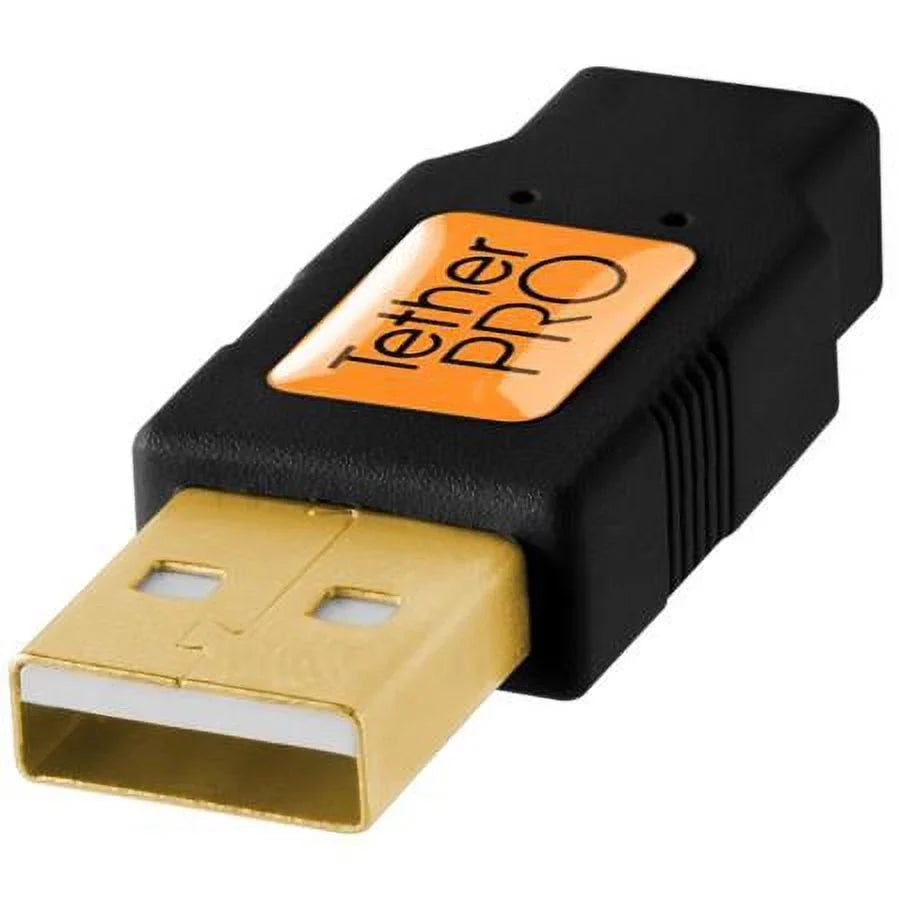 Pro USB 2.0 A Male to Mini-B 5 Pin Cable - 15 Feet - Gold PLatitudeed