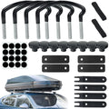 4 PCS Roof Box U-Bolt Clamps, Universal Metal Rooftop Cargo Carrier Rack Bolts, 85mm Internal Width Car Van Mounting Fitting Kit, U-Bracket Clips with 8 Lock Nuts