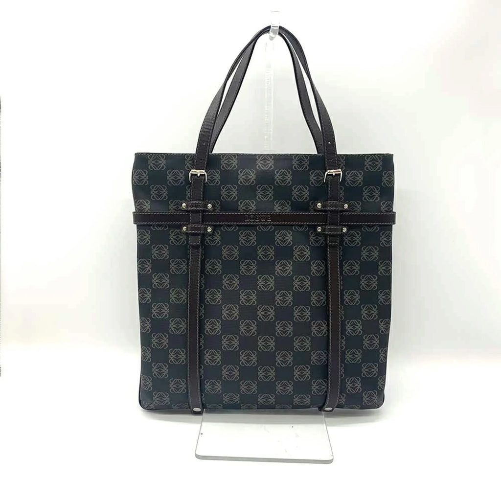 Pre-Owned LOEWE Anagram Tote Bag Gray x Brown (Good)