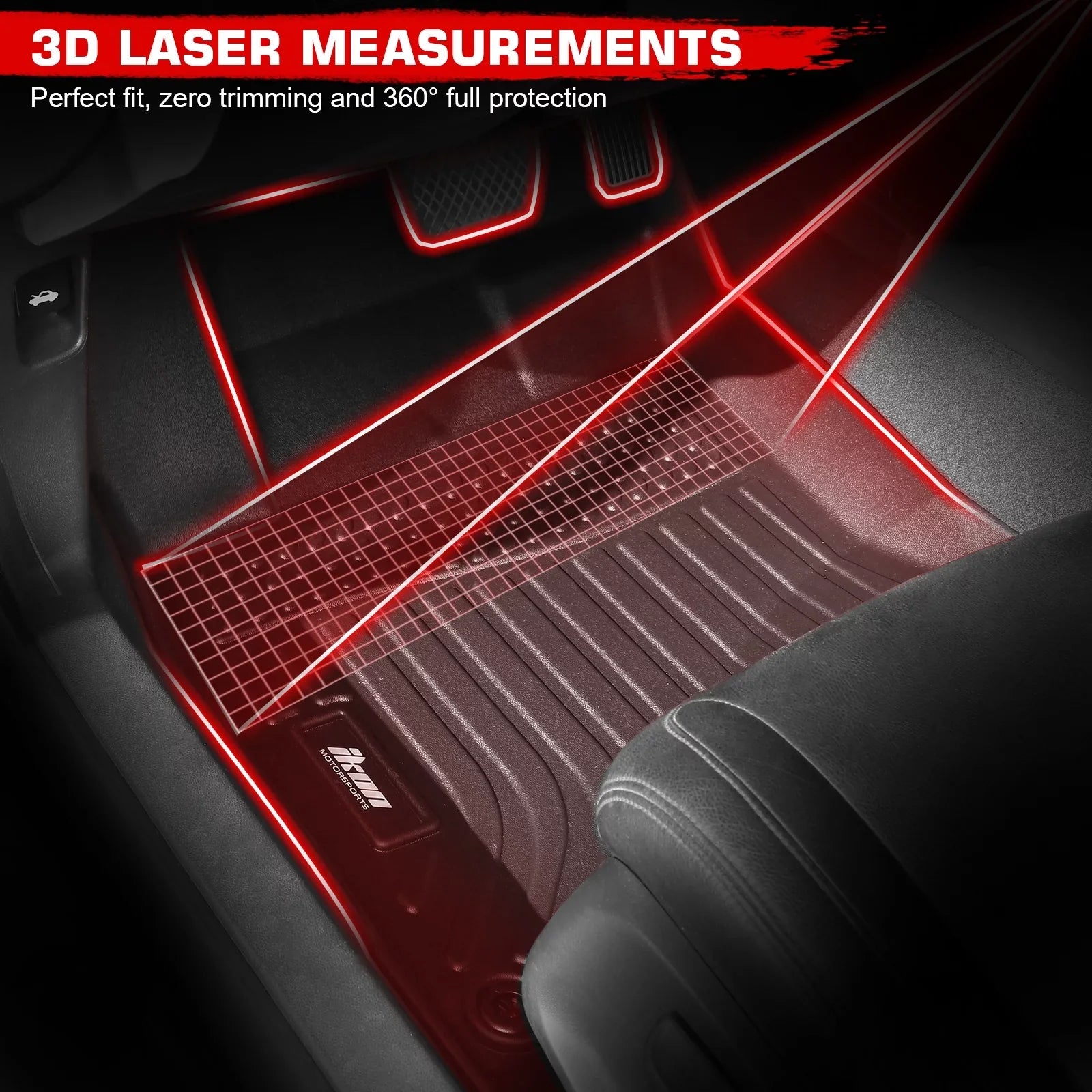 Ikon Motorsports 3D TPE Floor Mats + Trunk Mat, Compatible with 2022-2024 Honda Civic Black All Weather Waterproof Anti-Slip Floor Liners Front & 2nd Row Full Set Interior Storage Cover Accessories