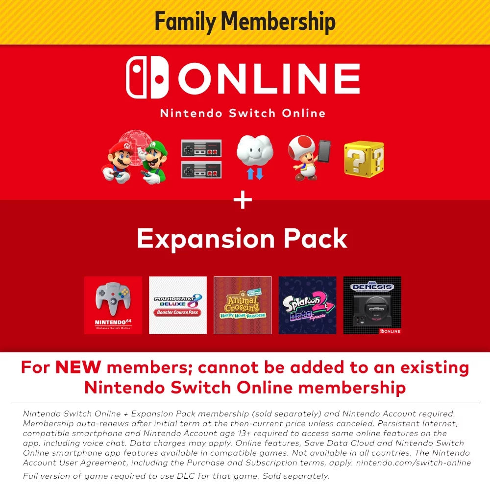 Nintendo Switch Online Family Expansion Membership Gift Card [Digital]
