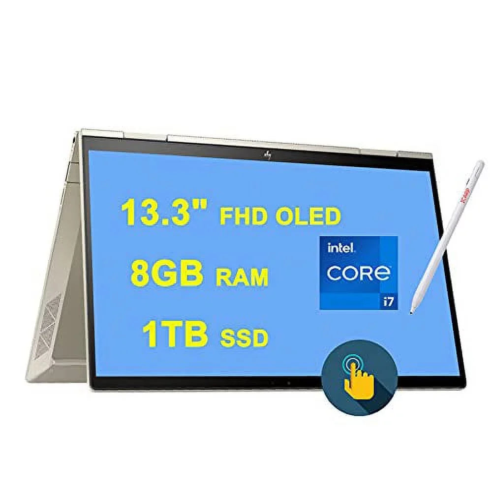 2021 Flagship Envy x360 13 2-in-1 Laptop 13.3" FHD OLED Touchdisplay 11th Gen Intel 4-Core i7-1165G7 8GB RAM 1TB SSD Intel Iris Xe Graphic Backlit Fingerprint Thunderbolt WIFI6 Win10 + iCarp Pen