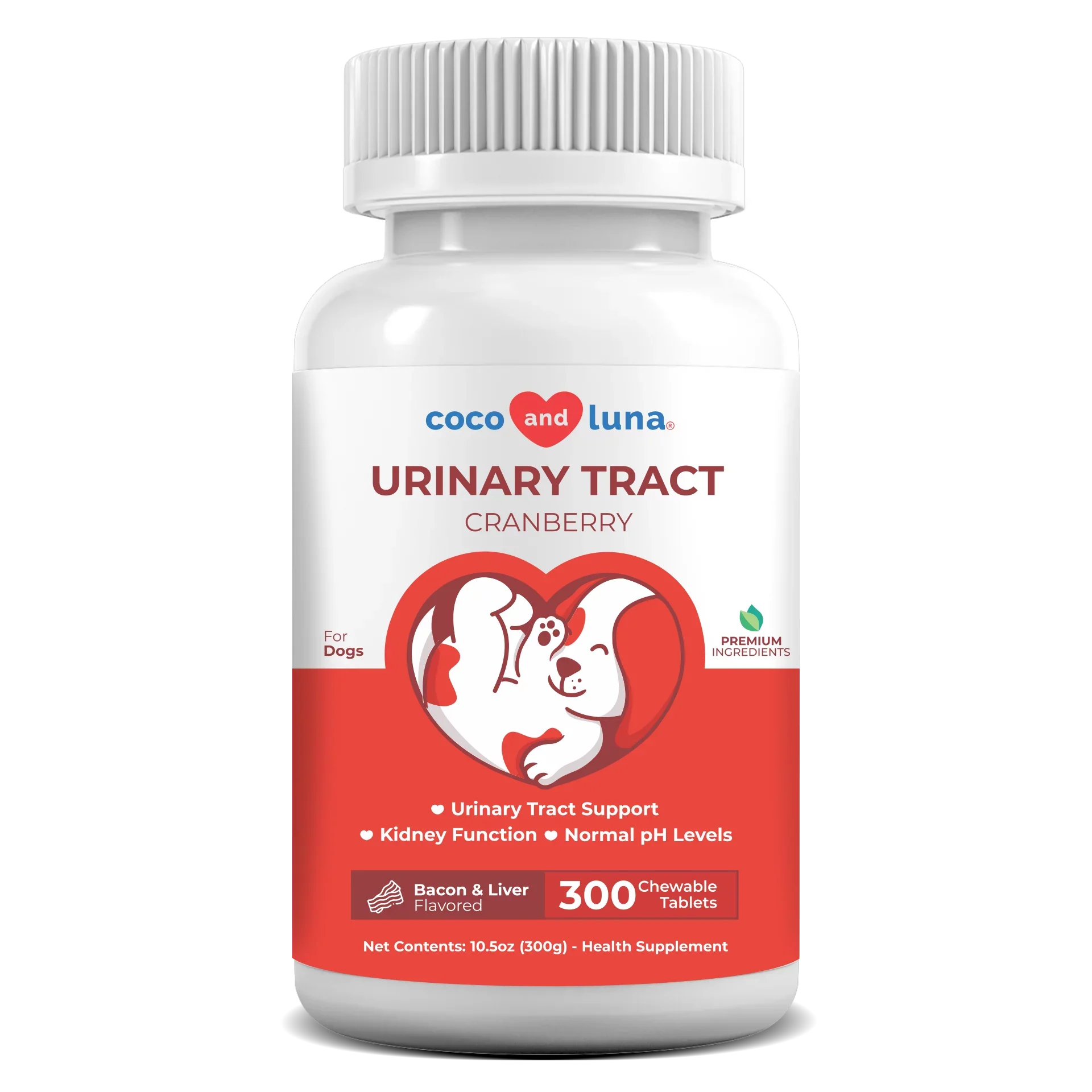 Coco and Luna Urinary Tract Support for Dogs - 300 Chewable Tablets