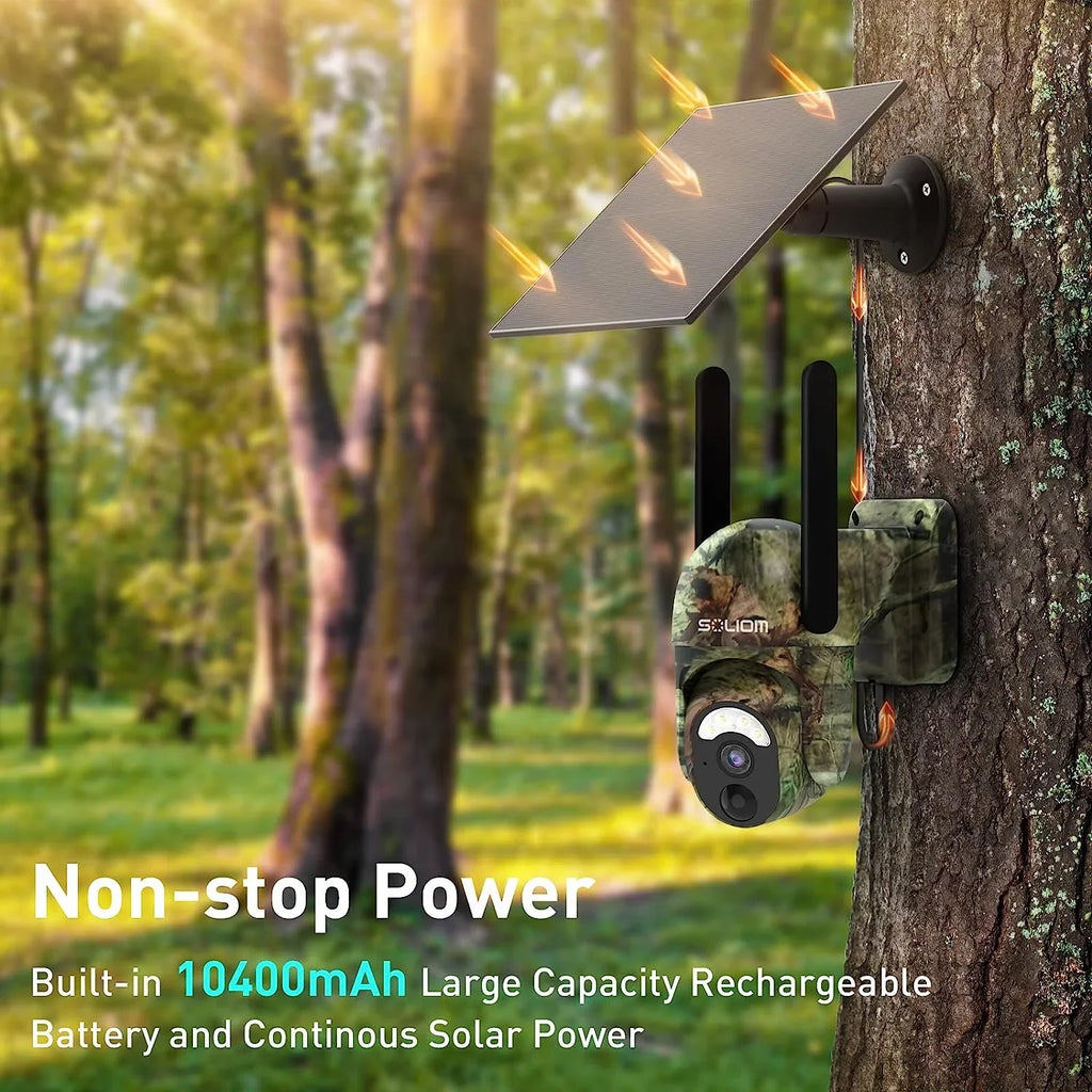 Soliom S50 3G/4G LTE Cellular Hunting Cameras with SIM Card,Wireless Outdoor Trial Camera Pan Tilt 355°View with 1080p Night Vision