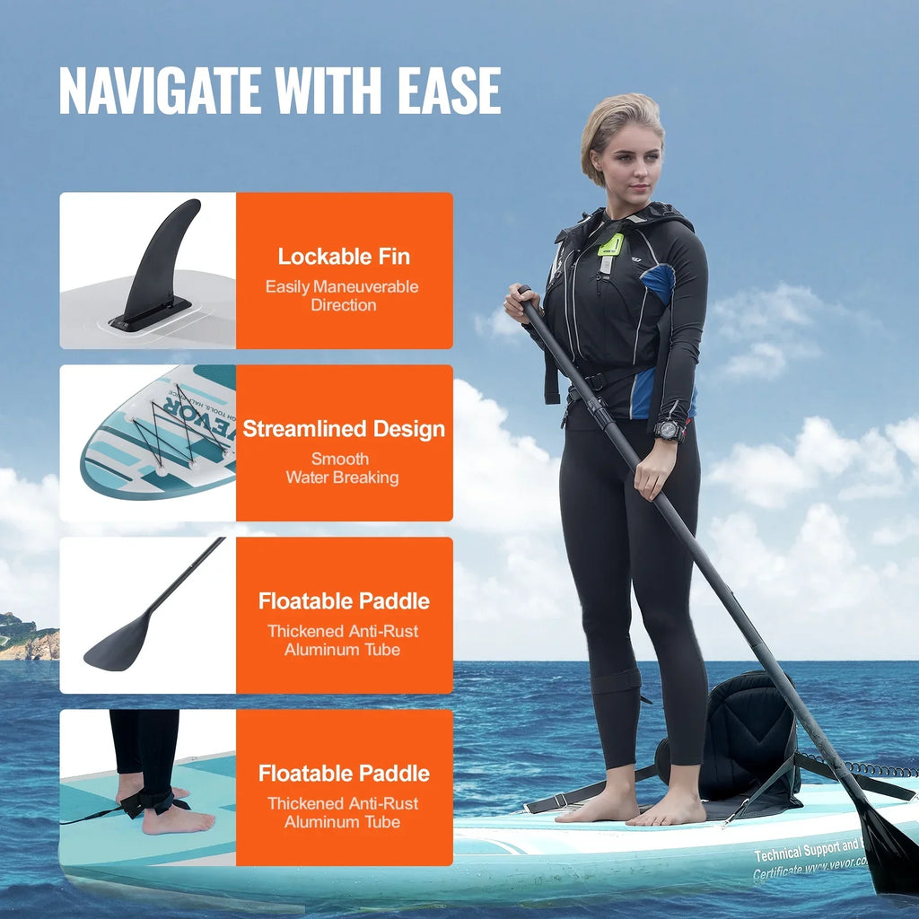 SKYSHALO 10 ft Kayak Board InfLatitudeable Stand Up Paddle Board with Seat Accessory