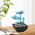Menolana Indoor Tabletop Fountain Indoor Waterfall Fountain River Rocks Meditation Waterfall 3 Layer Fountain for Bedroom Desktop Living Room