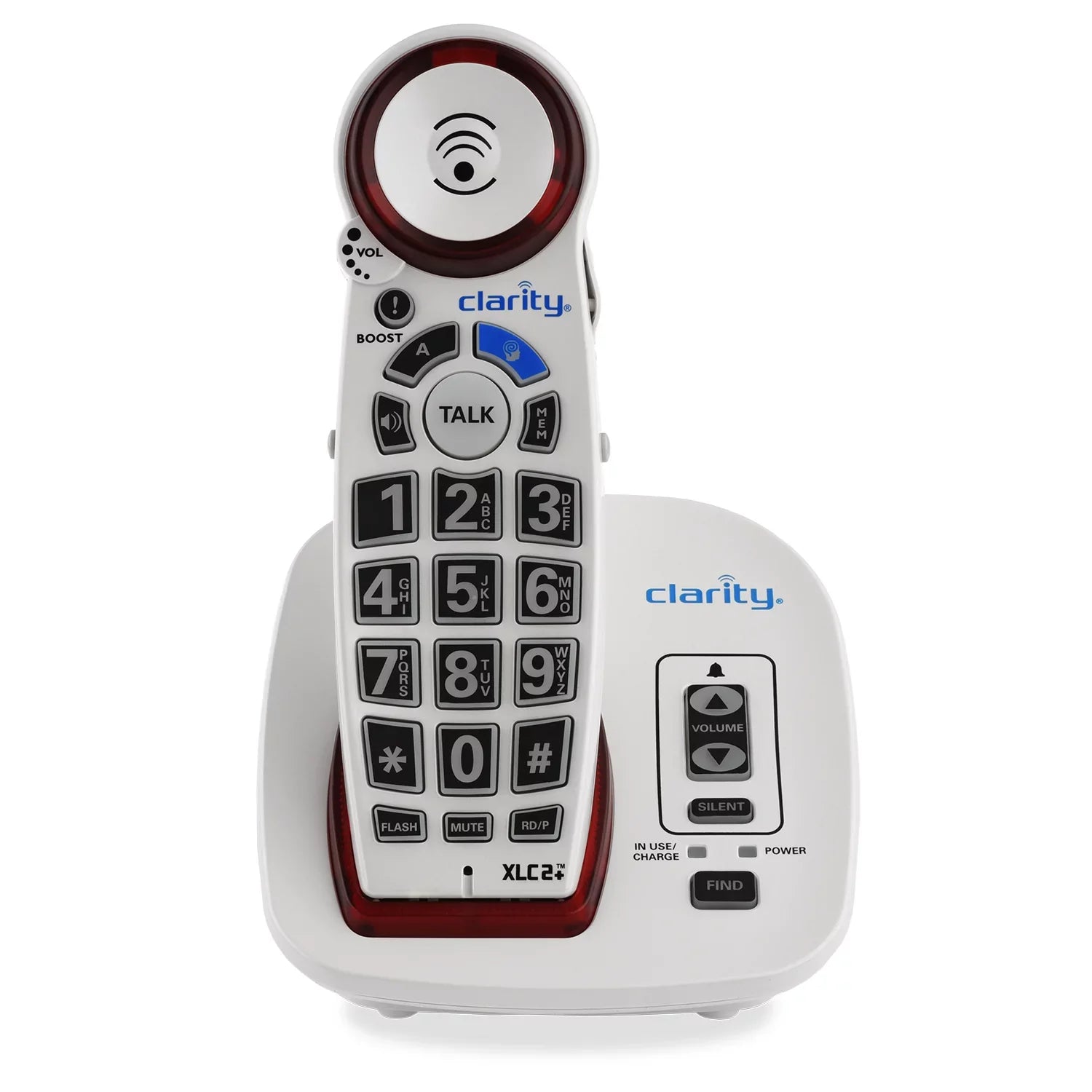 Clarity Amplified Cordless Big Button Speakerphone with Talking Caller ID, White
