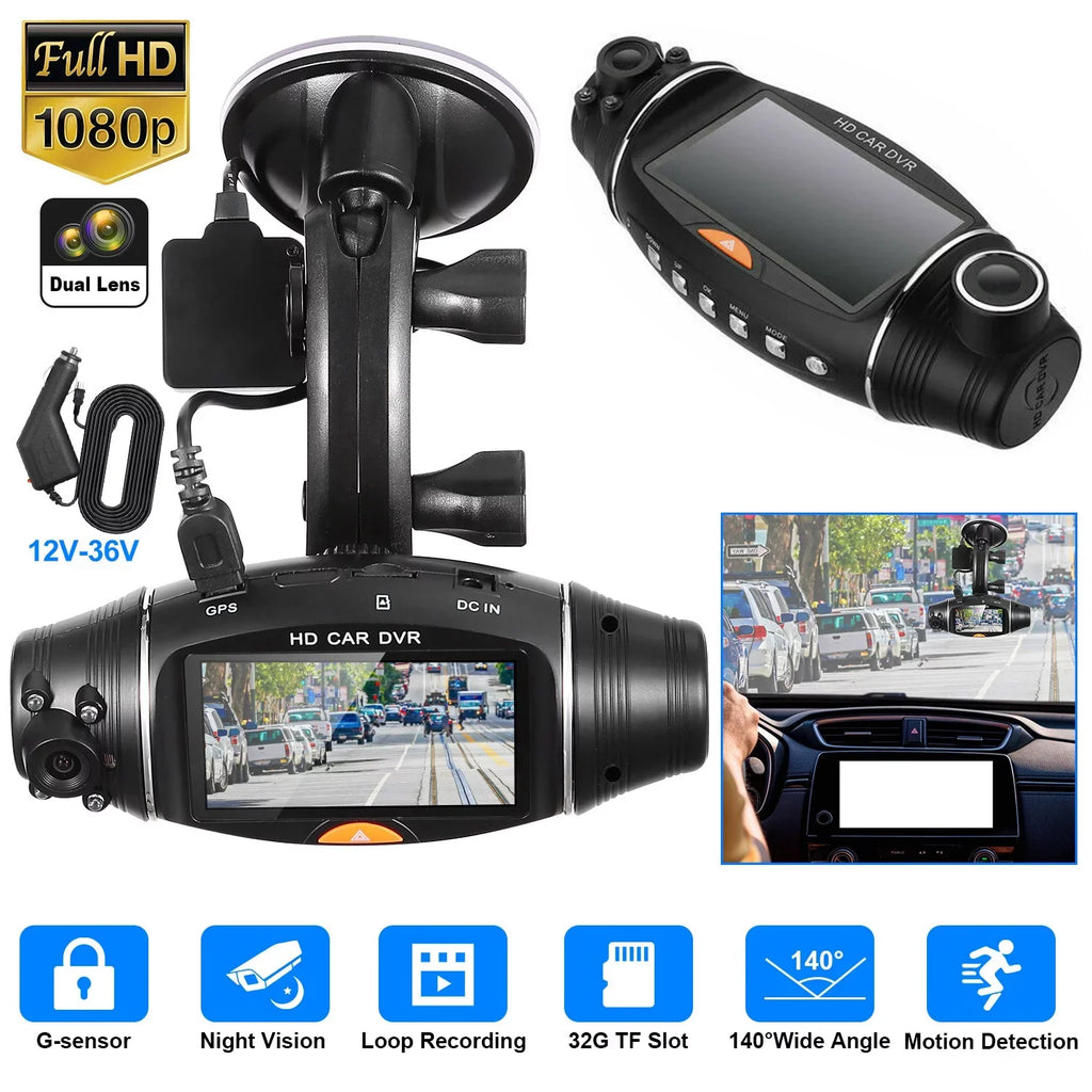 iMountek FHD 1080P Dual Lens Car DVR Dash Cam GPS Camera Video Recorder G-Sensor Night Vision
