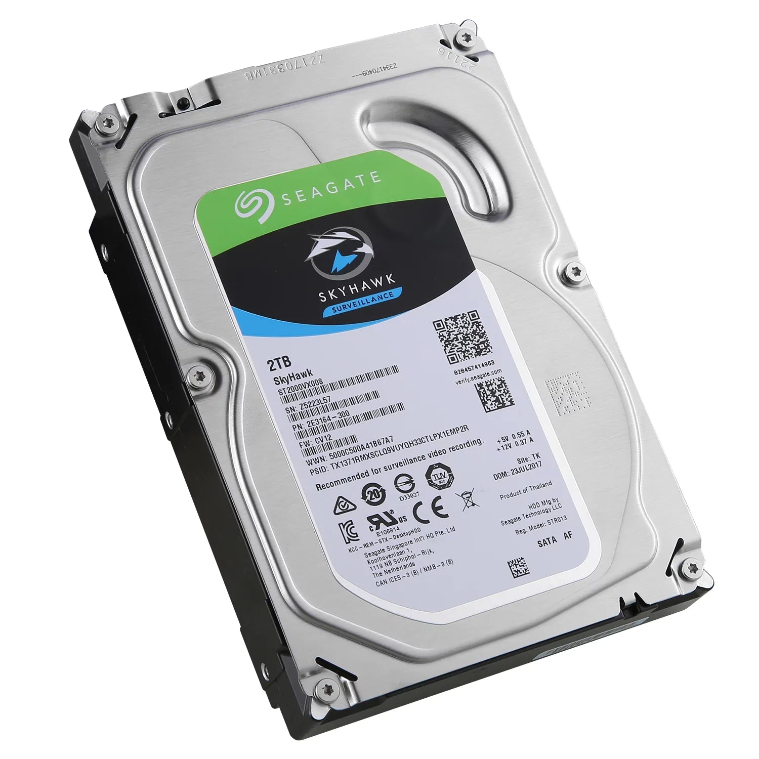 Professional Security DVR/NVR 2TB Hard Drive, 3.5-inch Internal Bare Drive for Surveillance Camera System, CCTV DVR Hard Drive