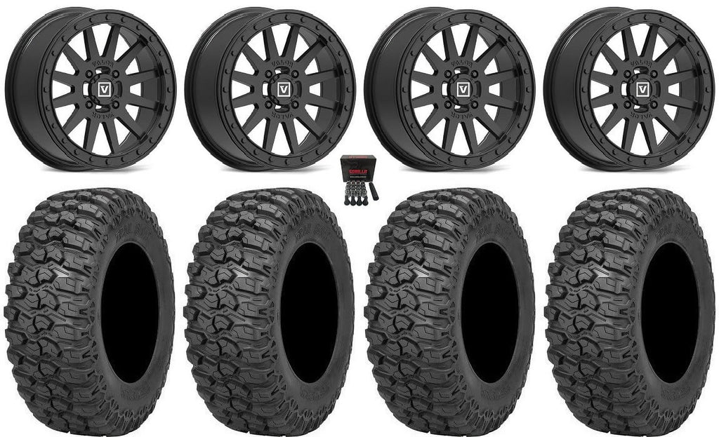 Valor V05 Beadlock 14" Wheels Black 30" Trail Saw 2.0 Tires Sportsman RZR Ranger