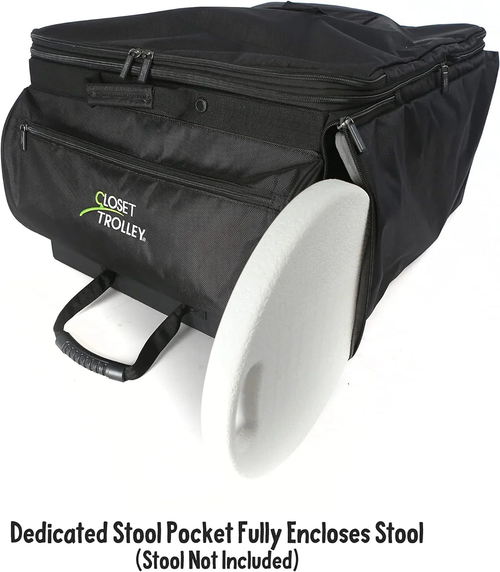 YFbiubiulife Collapsible Rolling Dance Bag w/No-Lean Garment Rack - BLACK