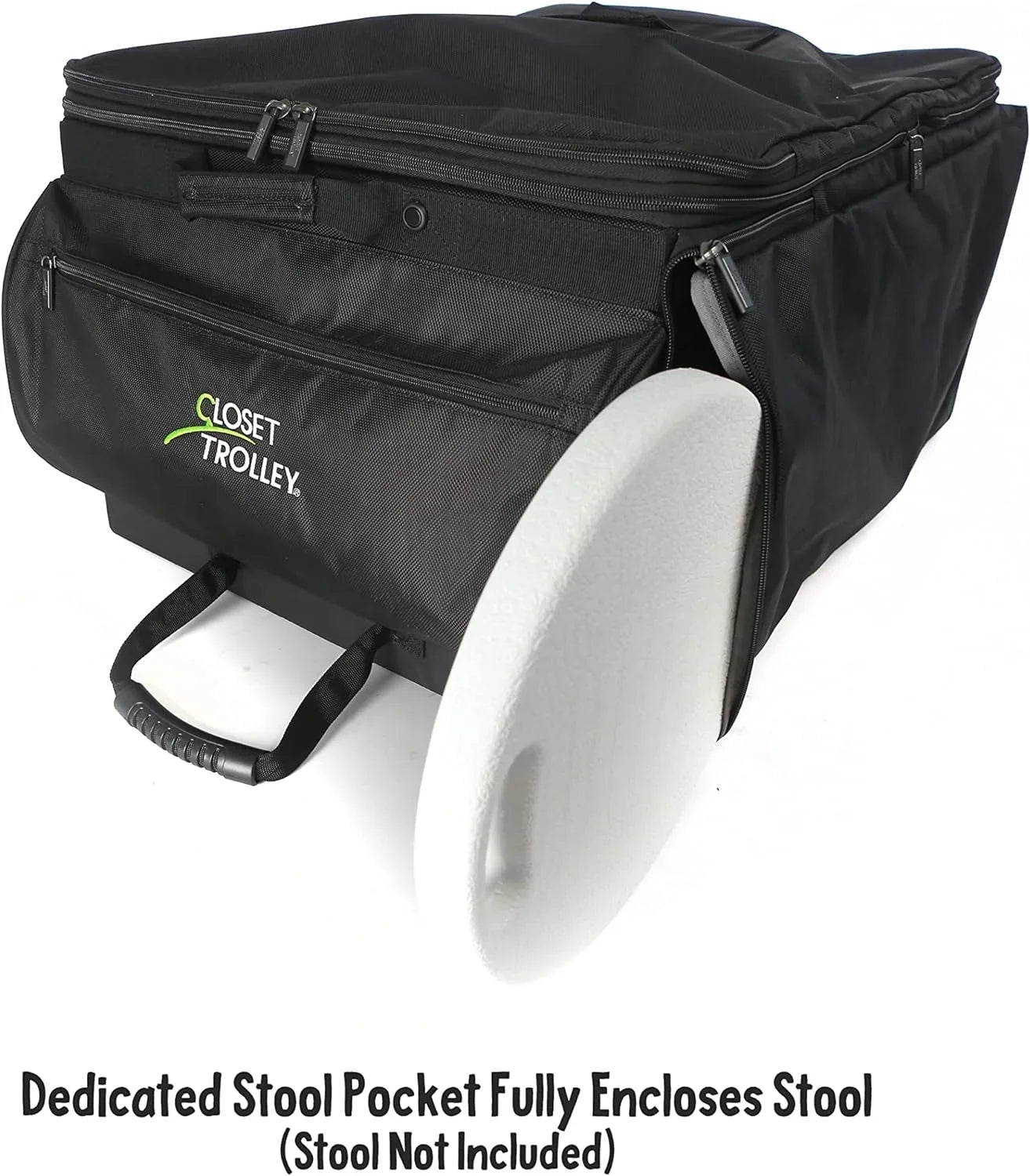 YFbiubiulife Collapsible Rolling Dance Bag w/No-Lean Garment Rack - BLACK