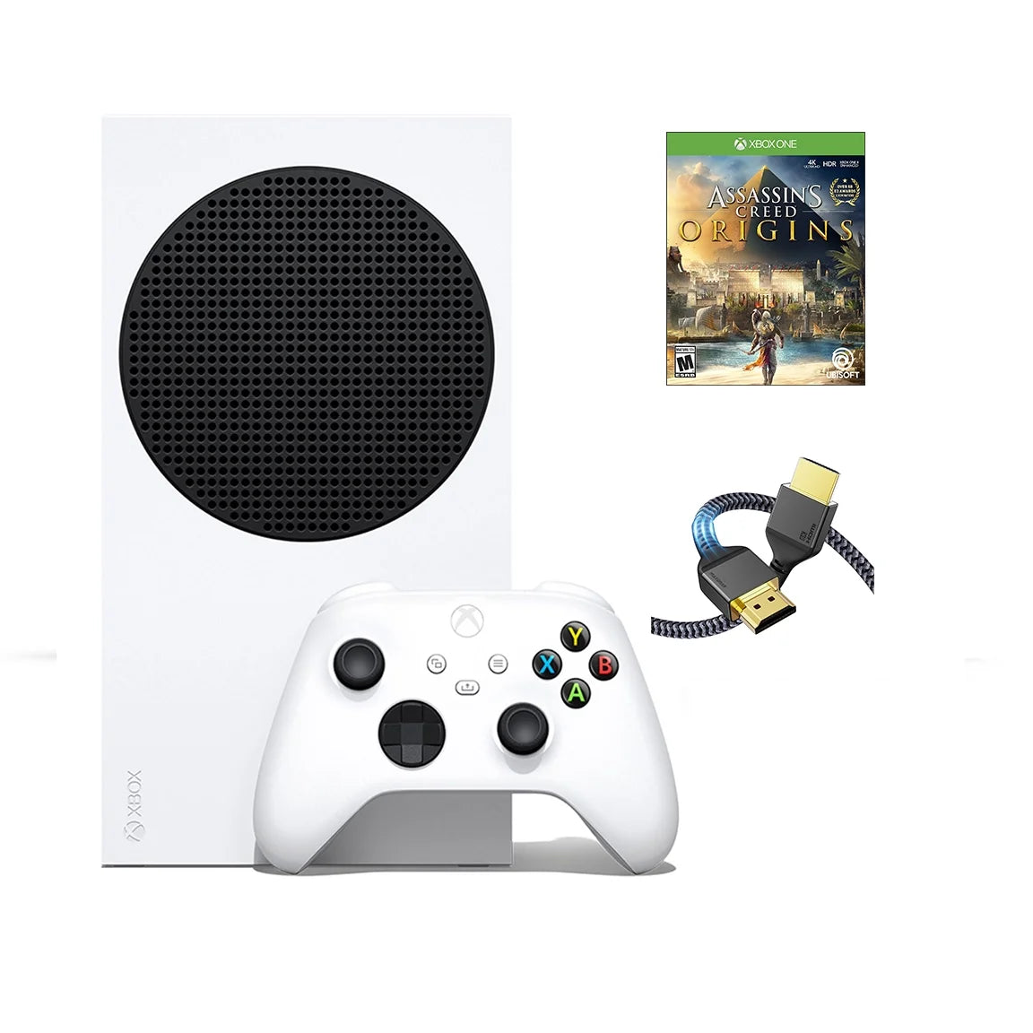 Xbox Series S 512GB SSD Gaming Console with Assassins Creed Origins Full Game and MTC High Speed HDMI Cable
