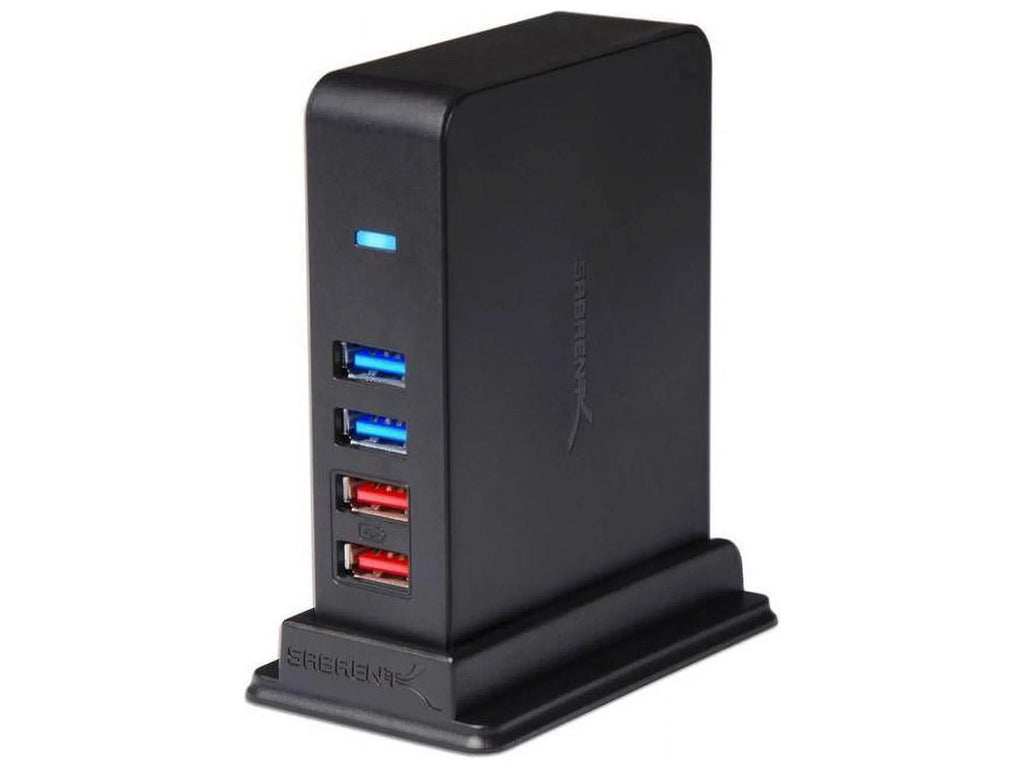 SABRENT 7 Port USB 3.0 HUB + 2 Charging Ports with 12V/4A Power Adapter [Black] (HB-U930)