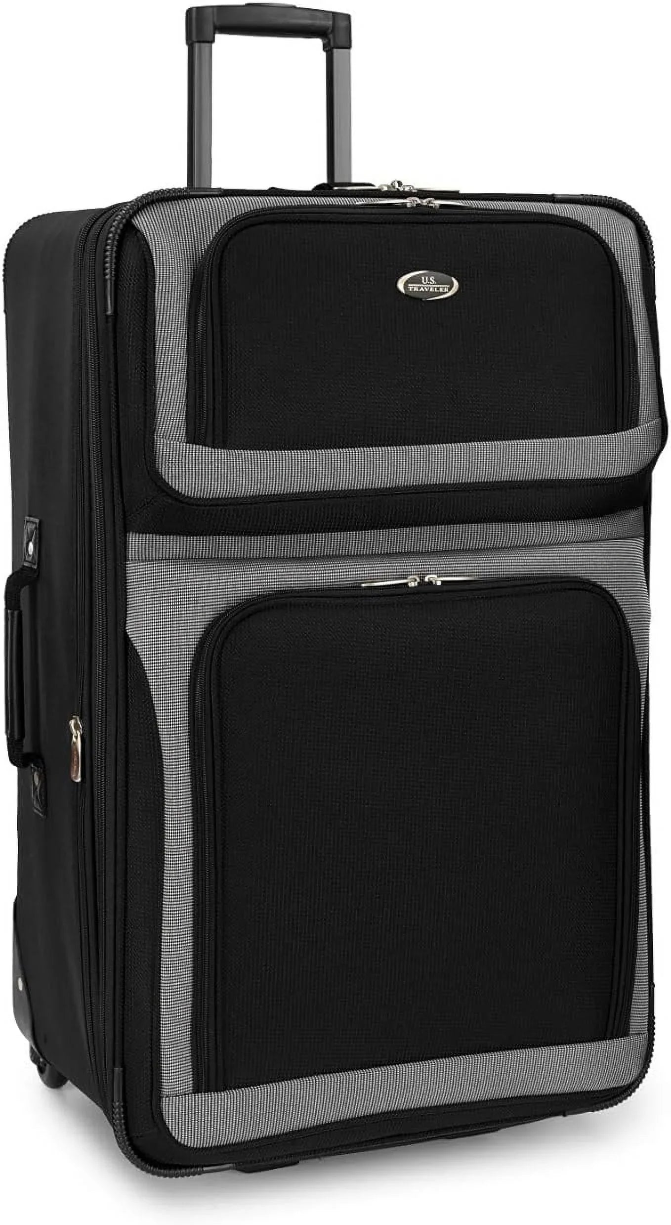U.S. Traveler New Yorker Lightweight Softside Expandable Travel Rolling Luggage, Black/Grey, 4-Piece Set (15/21/25/29)
