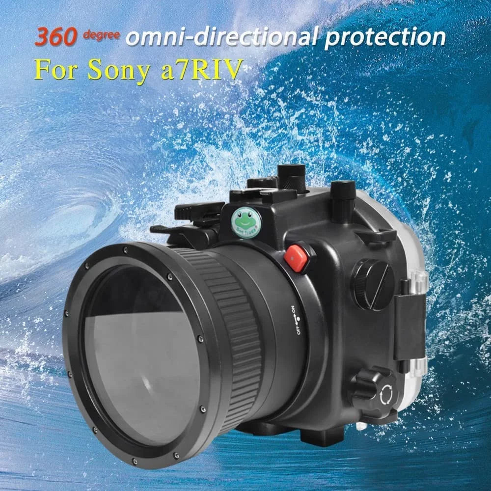 Seafrogs 40M/130FT Underwater Camera Housing for  A7R IV Compatible with  28-70mm 16-35mm F4 24-70mm F4 24mm F1.4 GM 50mm F1.8 85mm F1.8 Lens-Black
