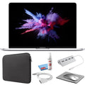MacBook Pro 13-inch (i5 1.4GHz, 128GB SSD) (Mid 2019, MUHQ2LL/A) - Silver Bundle with Black Zipper Sleeve + Laptop Starter Kit + Cleaning Kit (Refurbished)