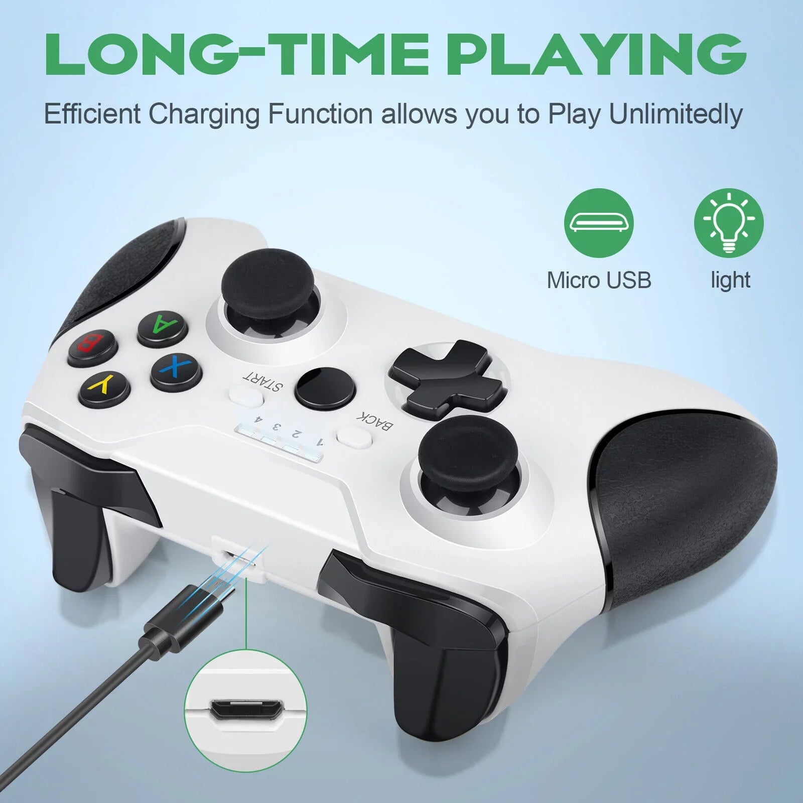 White Wireless Controller + Battery + Charger For XBox Series X/S Xbox One S/ X/ Elite