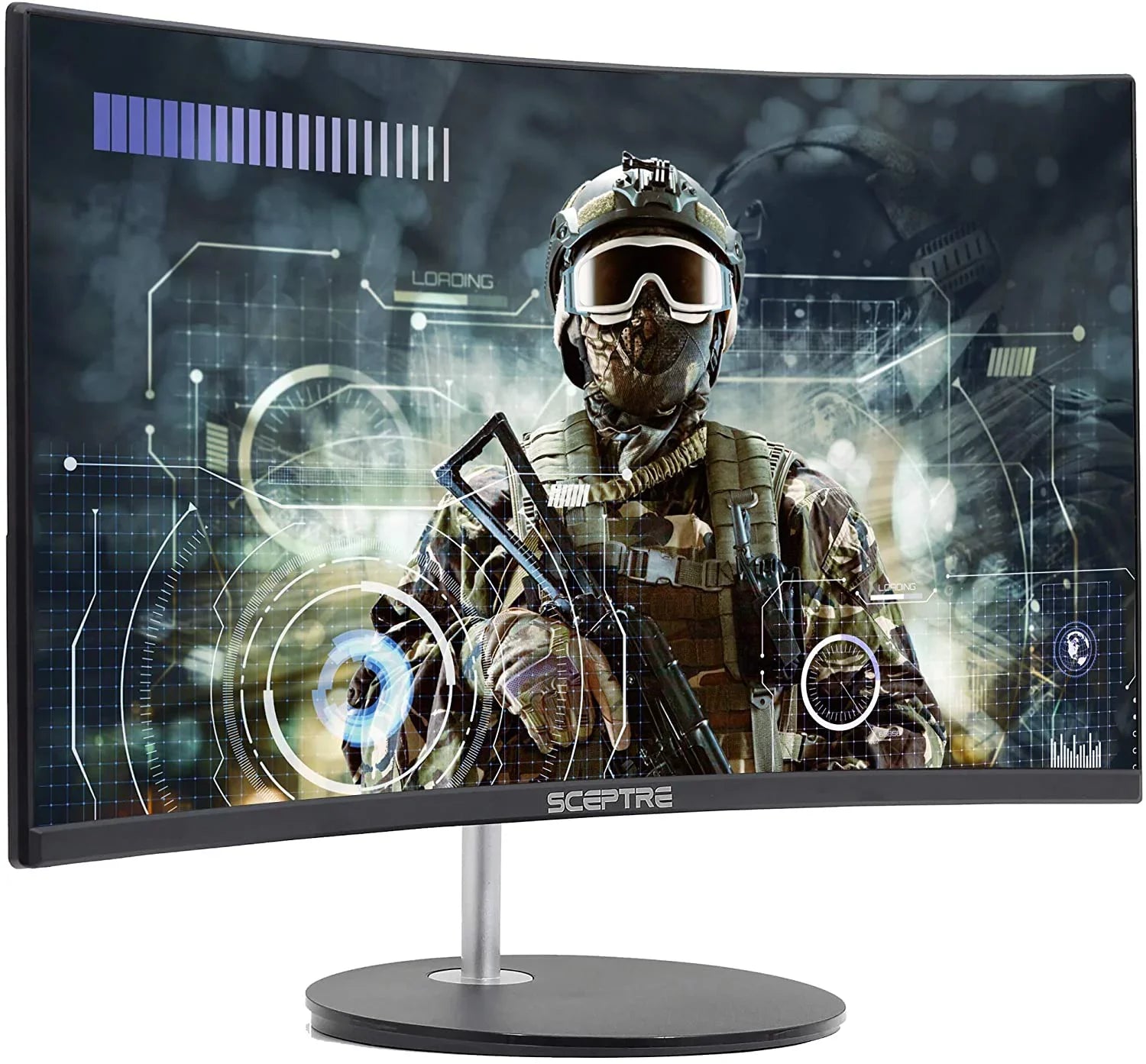 Sceptre 24" Curved 75Hz Gaming LED Monitor Full HD 1080P HDMI VGA Speakers, VESA Wall Mount Ready Metal Black 2019 (C248W-1920RN)