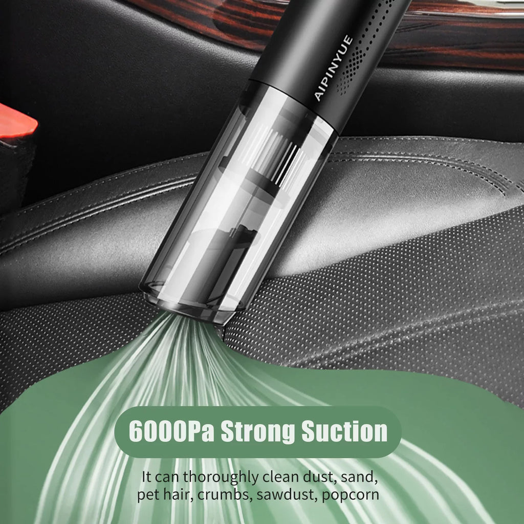 moobody Vacuum Cleaner, 120W Handheld Cleaner, 6000Pa Powerful Suction, USB Powered with HEPA Filter for Cleaning Hair Dust Gravel in Home Office