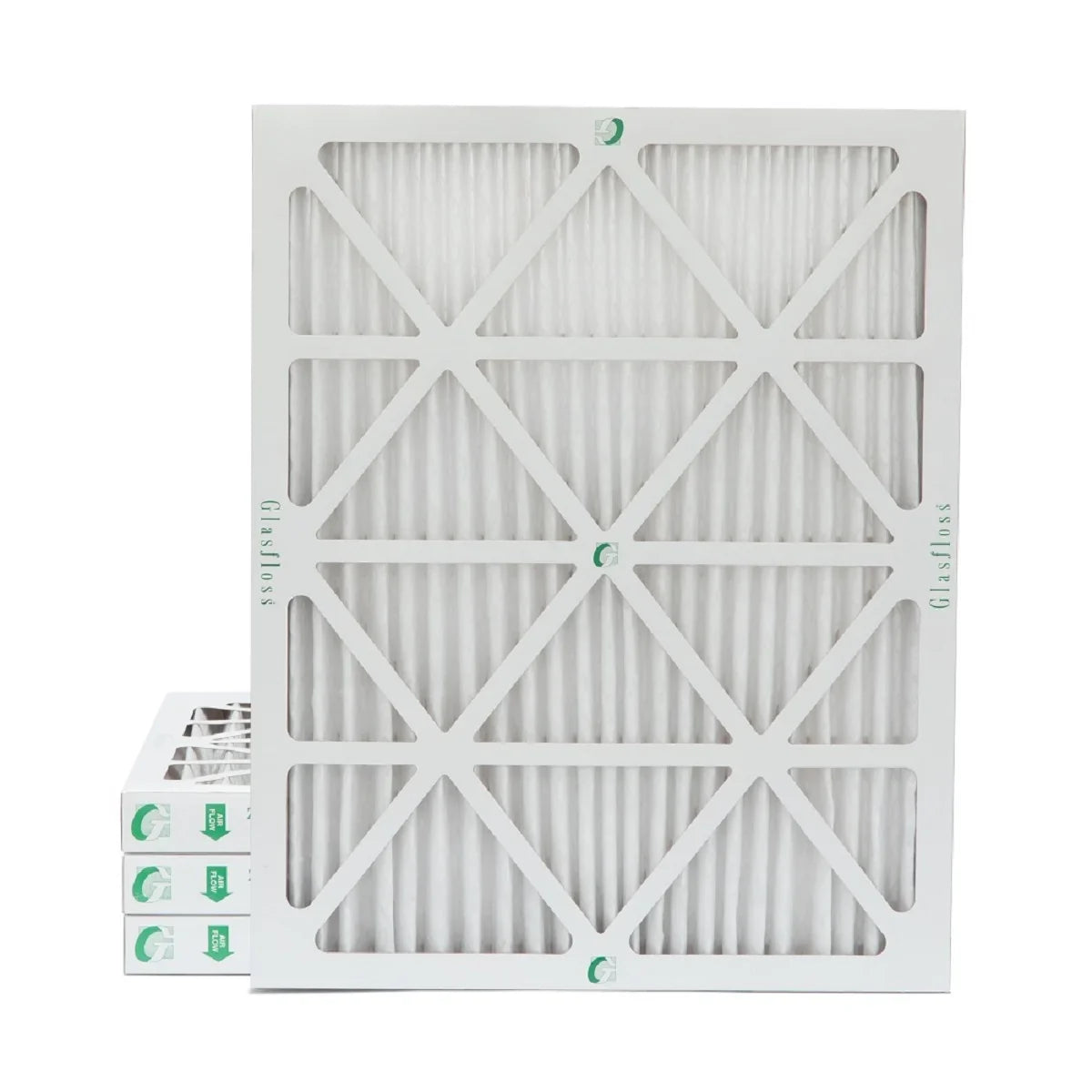 Glasfloss ZL 20x24x2 MERV 10 Pleated AC Furnace Air Filters. Box of 4. Exact Size: 19-3/8 x 23-3/8 x 1-3/4