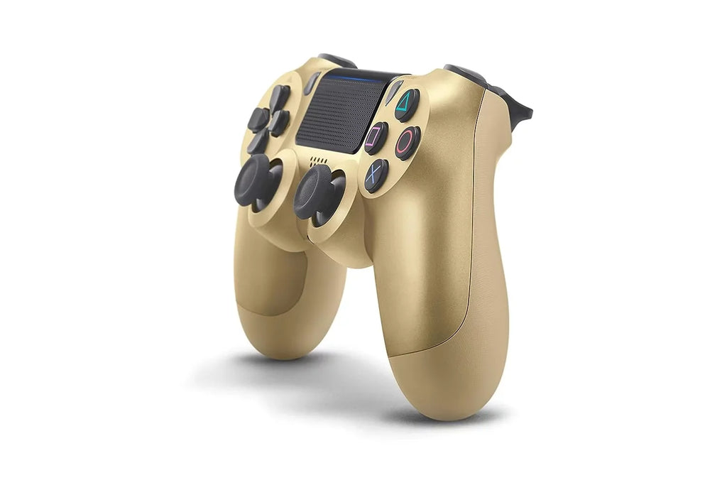Dual Shock Gold Gaming Controller For PS4 Console + Wired Earbuds BOLT AXTION Bundle Like New