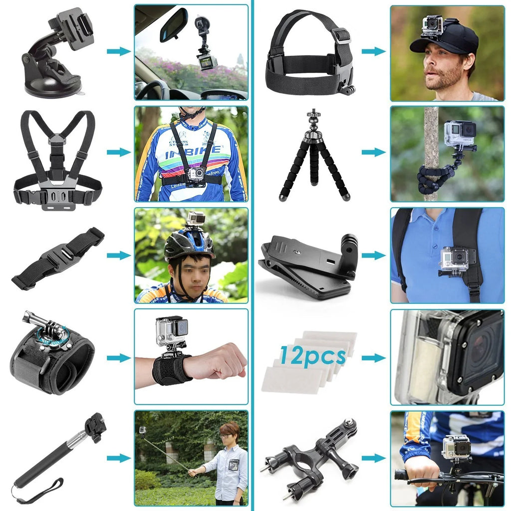 Restored GoPro HERO8 Black Digital Action Camera - Waterproof, Touch Screen, 4K UHD Video, 12MP Photos, Live Streaming, Stabilization - with 50 Piece Accessory Kit - All You Need Bundle (Refurbished)