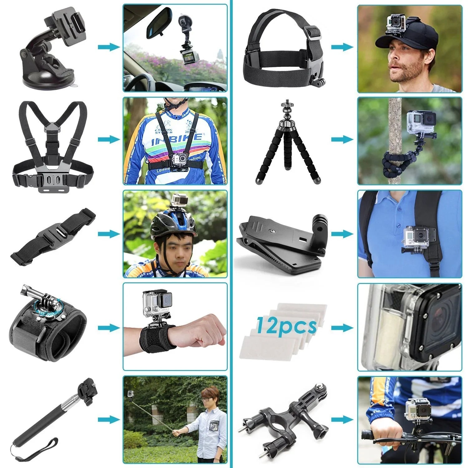 Restored GoPro HERO8 Black Digital Action Camera - Waterproof, Touch Screen, 4K UHD Video, 12MP Photos, Live Streaming, Stabilization - with 50 Piece Accessory Kit - All You Need Bundle (Refurbished)