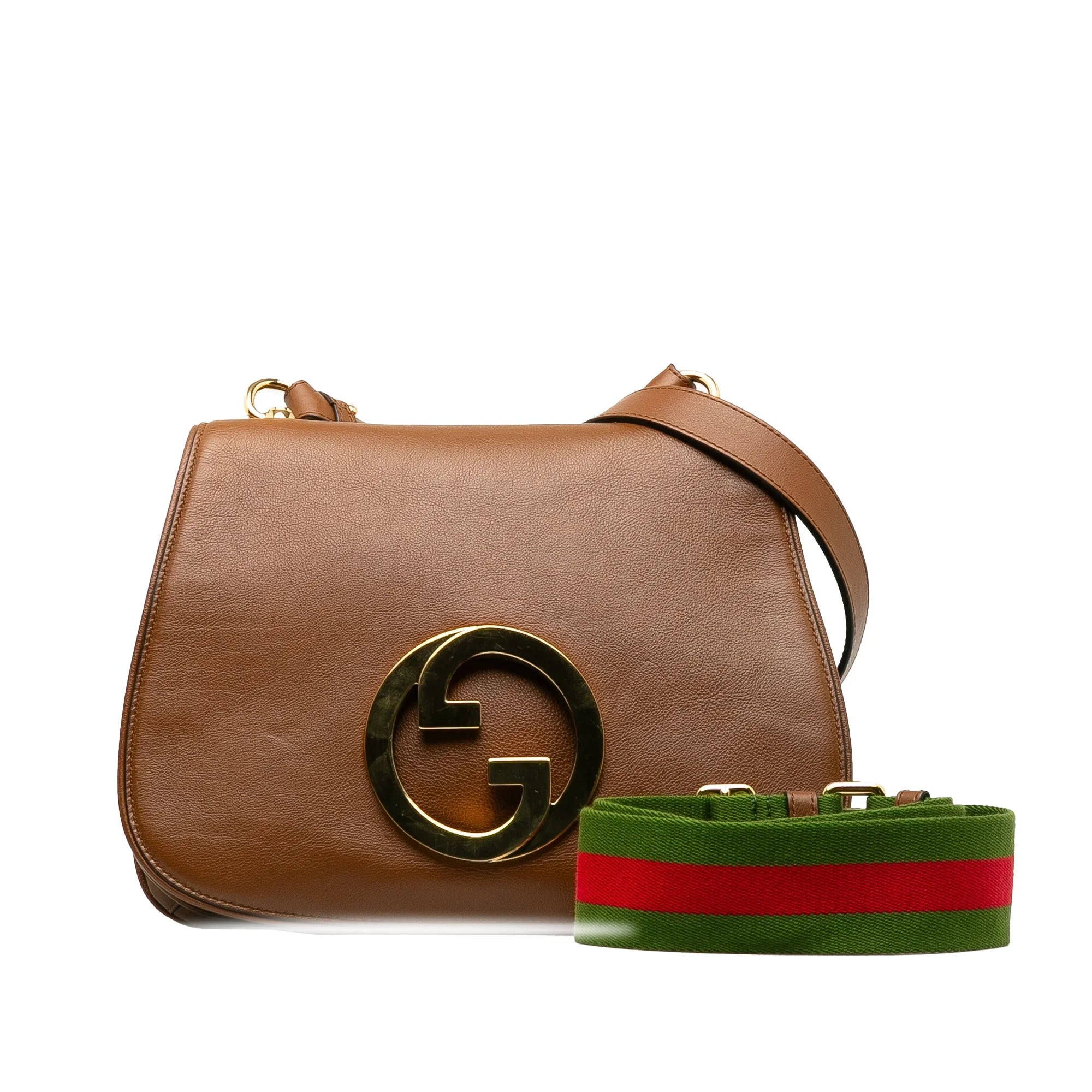 Pre-Owned Authenticated Gucci Medium Blondie Bag Calf Leather Brown Crossbody Bag Unisex (Good)