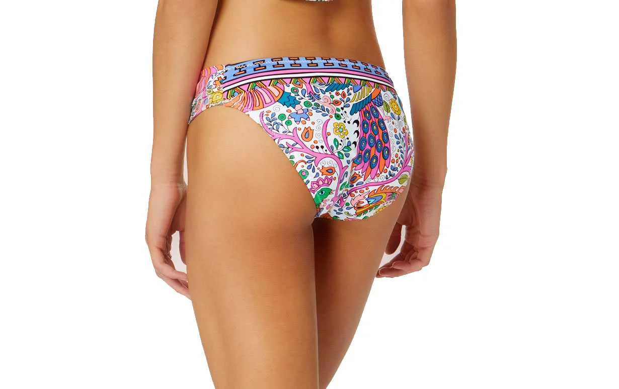 Trina Turk Women’s Botanical Shirred Side Bikini Bottom, Multi-Color, 14