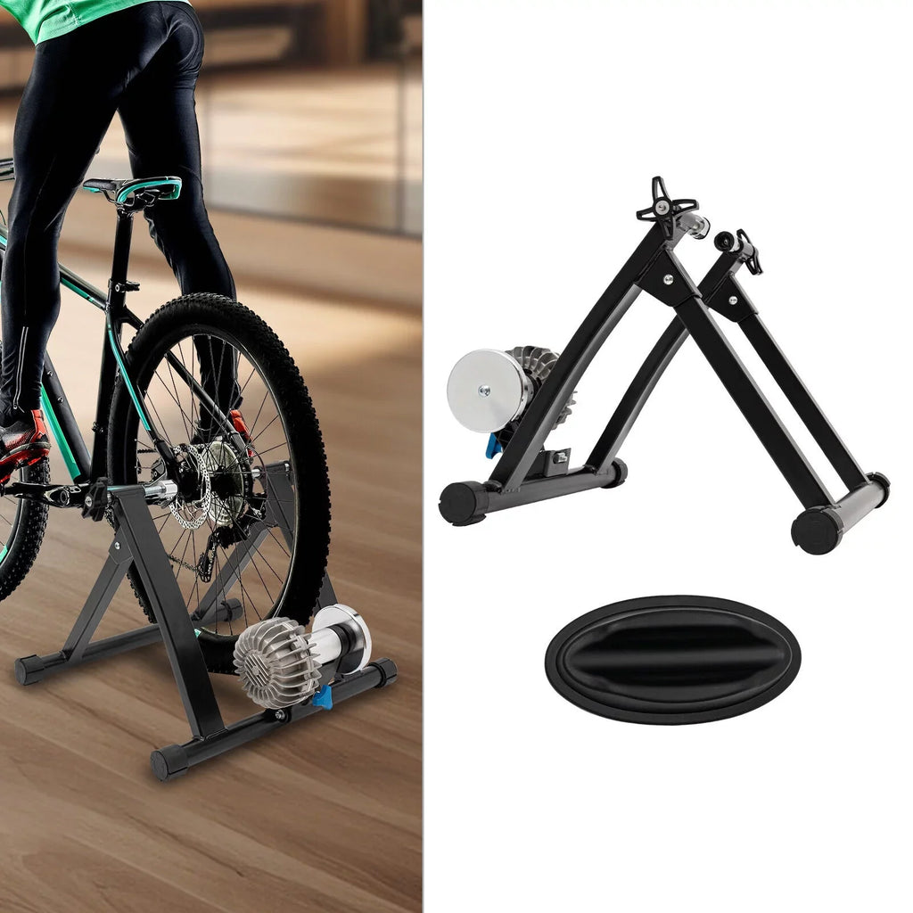 Portable Bike Trainer Stand Indoor Bicycle Trainer Stand Training Rack 26-29 700C Bike 900W Black