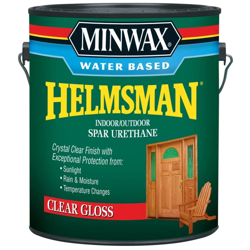 Minwax Water Based Helmsman Indoor/Outdoor Spar Urethane, Gloss, Clear, 1 Gallon