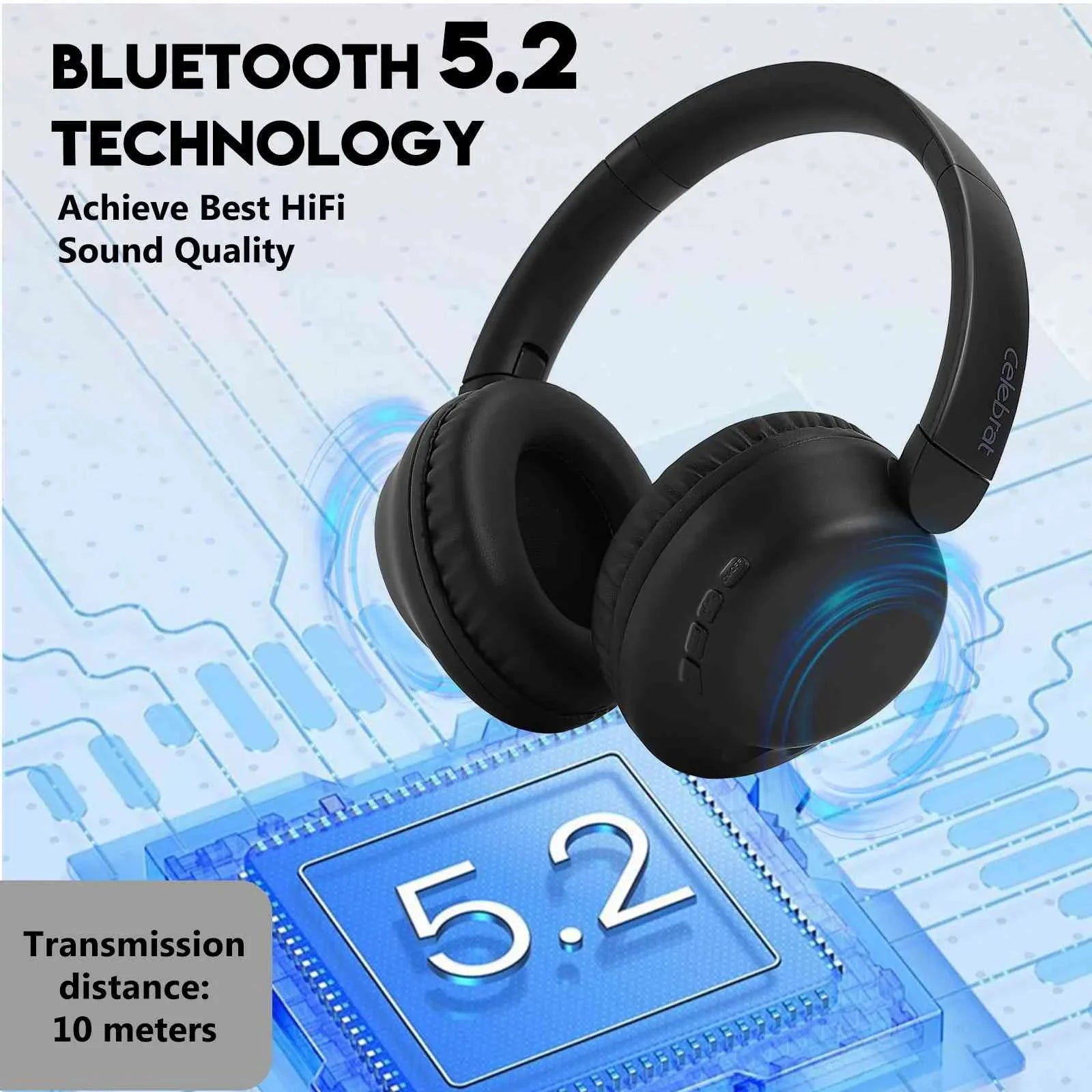 UrbanX UX35 Wireless Bluetooth Stereo Earphones with High Resolution Audio, Deep Bass, Superior Comfort Over The Ear Headphones with Mic for HTC Desire 12+ Phone Call Support