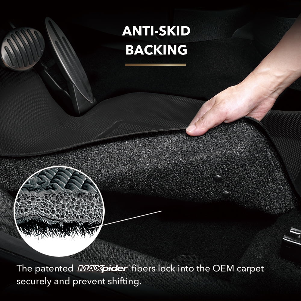 3D MAXpider KAGU Floor Mat (BLACK) compatible with DODGE GRAND CARAVAN 2008-2020 - Full Set