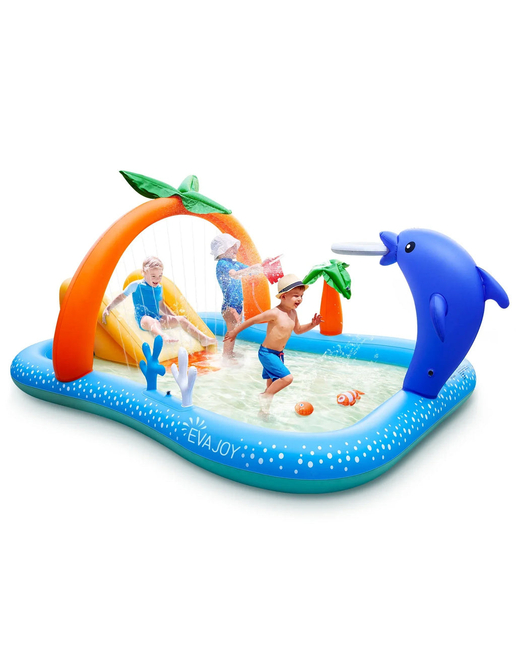 Sable InfLatitudeable Pool, 95 x 75 x 40in Rectangular Swimming Pool for Toddlers, Kids, Family, Above Ground, Backyard, Outdoor