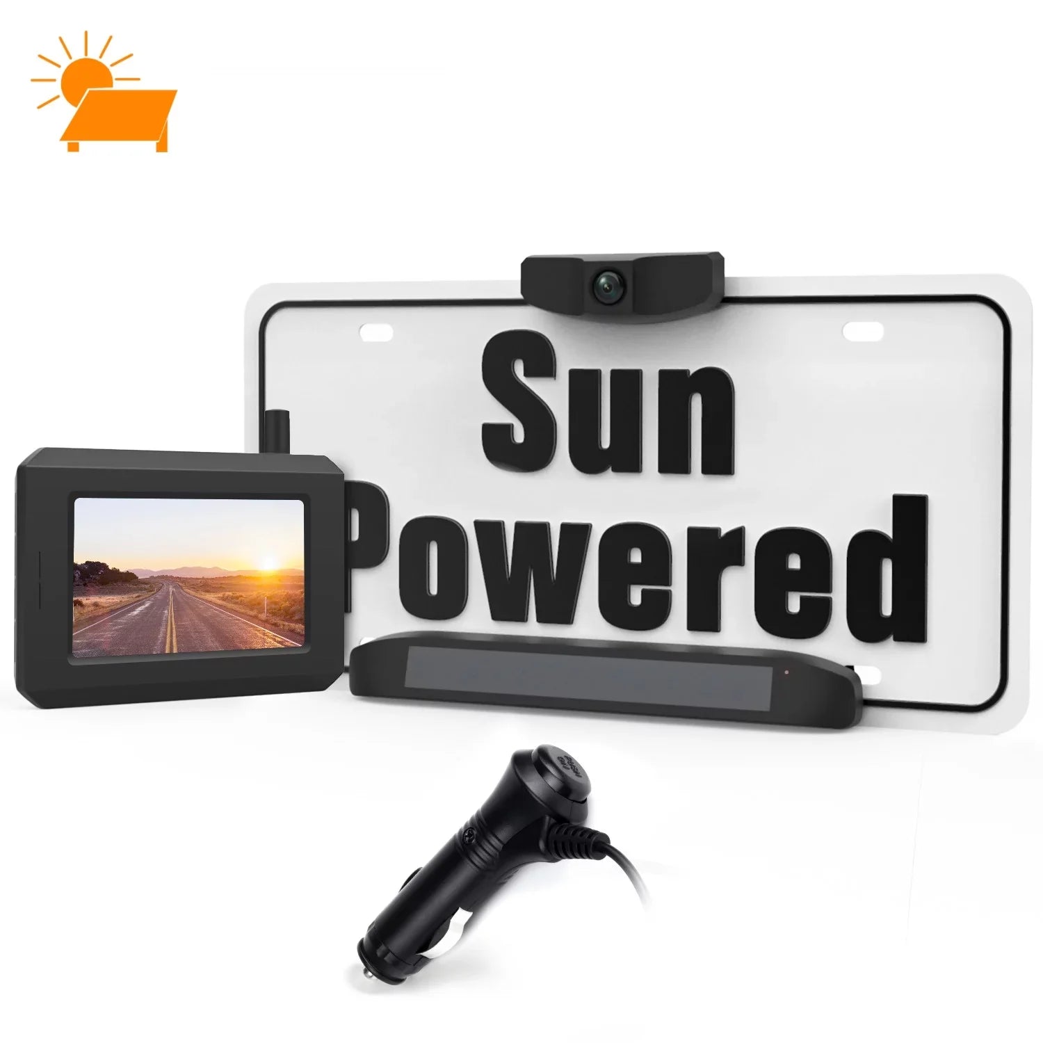 Boscam Solar Wireless Backup Camera No Wiring Install with Digital Wireless Rear View Camera, Universal Bracket for Most Vehicle (SungoPro)