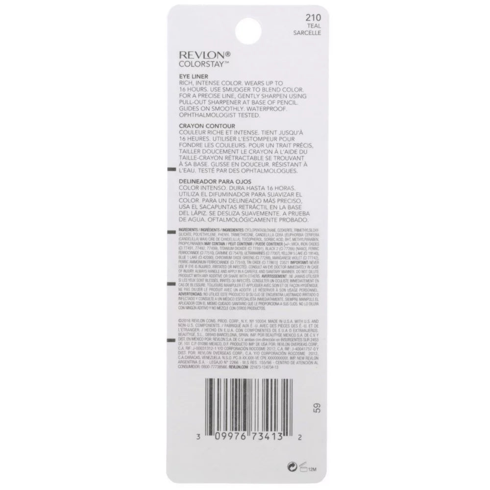 6 Pack - Revlon ColorStay Eyeliner Pencil, Teal 1 ea