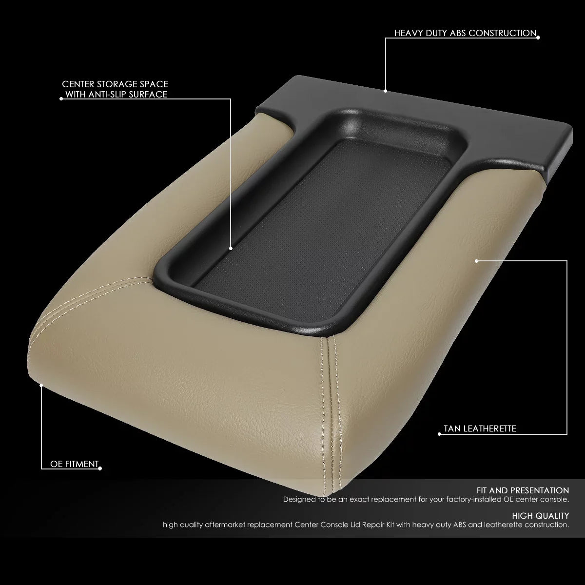 For 2001 to 2007 Silverado Sierra Escalade Pickup Truck Beige Armrest Center Console Lid Repair Kit Assembly 02 03 04 05 06