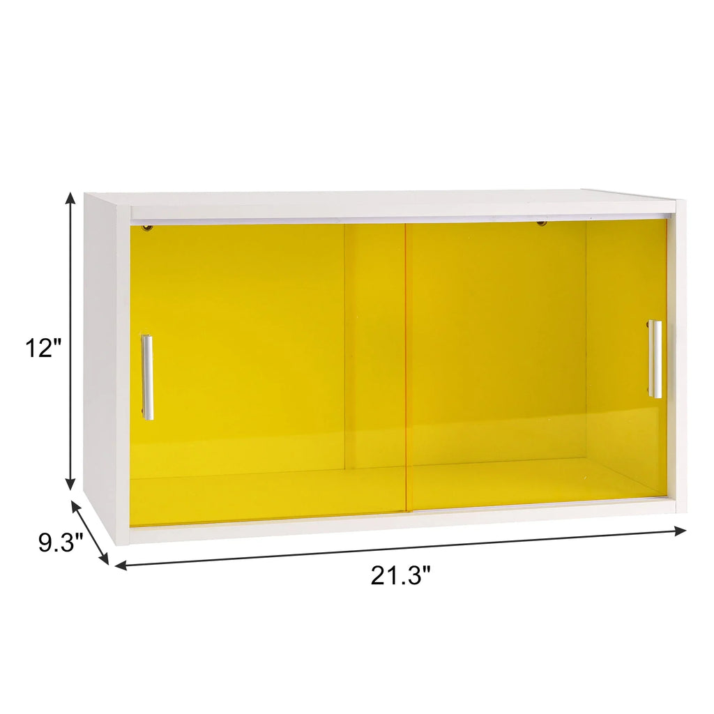 VECELO Bathroom Cabinet Wall Mounted, Multipurpose Storage Cabinet with Acrylic Sliding Doors for Bathroom Kitchen Living Room, White