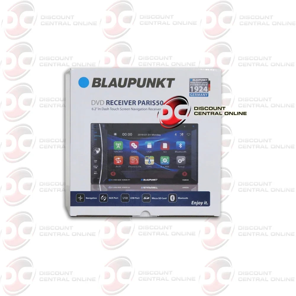 Blaupunkt Double DIN 6.2 Navigation DVD CD player stereo USB AUX & Bleutooth with DiscountCentralOnline FL09BK Full License pLatitudee Night vision Waterproof back-up camera