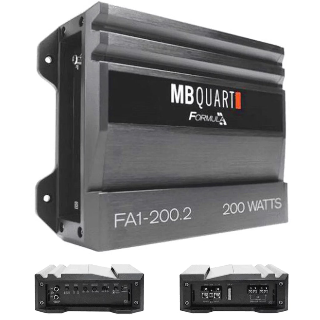 MB Quart FA1-200.2 FORMULA 200 Watt Amplifier 2 Channel Car Audio Amplifier Bundle