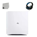 PlayStation 4 Pro 1TB Only White Gaming Console with Gaming Head Set BOLT AXTION Bundle Like New