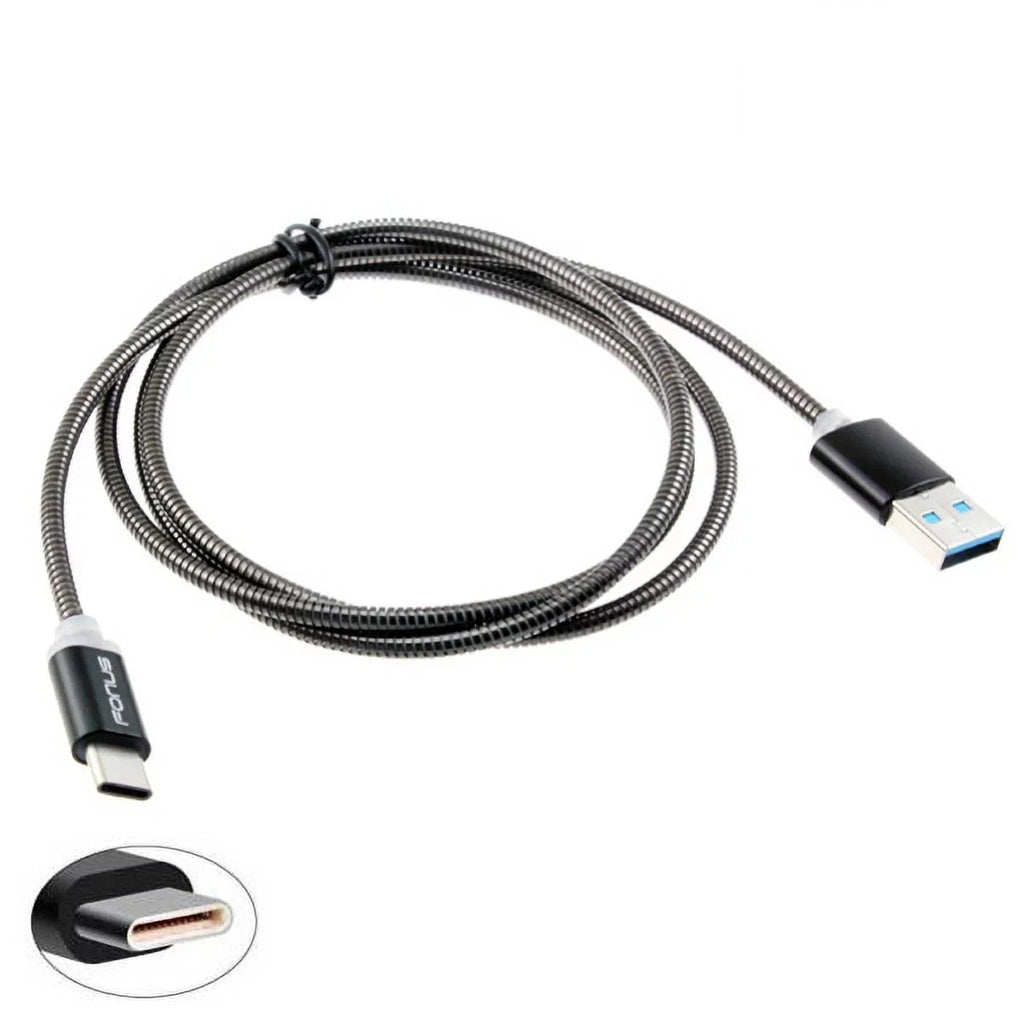 Type-C 3ft Metal USB Cable w USB Port Fast 18W Car Charger G4M for  Galaxy Tab S3 9.7 S9 Plus, S8+ S8, S10e S10 Plus active 5G Note 9 8 10 Plus A9 A50 A20 A10e - Sonim XP8 XP3