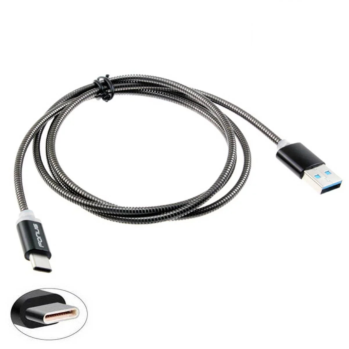 Type-C 3ft Metal USB Cable w USB Port Fast 18W Car Charger G4M for  Galaxy Tab S3 9.7 S9 Plus, S8+ S8, S10e S10 Plus active 5G Note 9 8 10 Plus A9 A50 A20 A10e - Sonim XP8 XP3