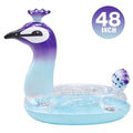 Melia Swim Party Toys InfLatitudeable Glitter Pool Float Peacock Designed with Fast Valves Lounge Raft Decorative Water Game Summer Beach Party for Kids | 48 Inch