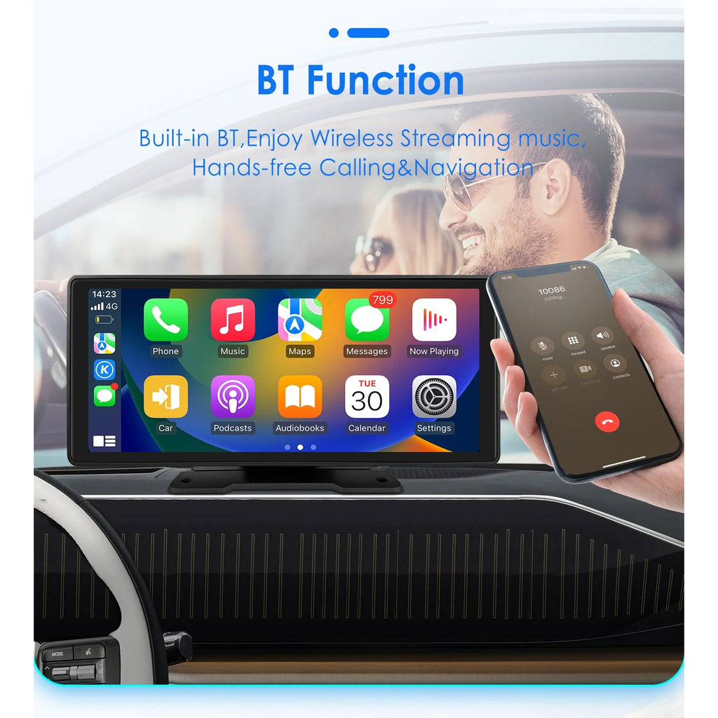 Android Auto Wireless  Carplay 360° Adjustable 10.26 Inch Touchdisplay Car Radio Stereo Head Unit Bluetooth GPS Navigation Player With Backup Camera