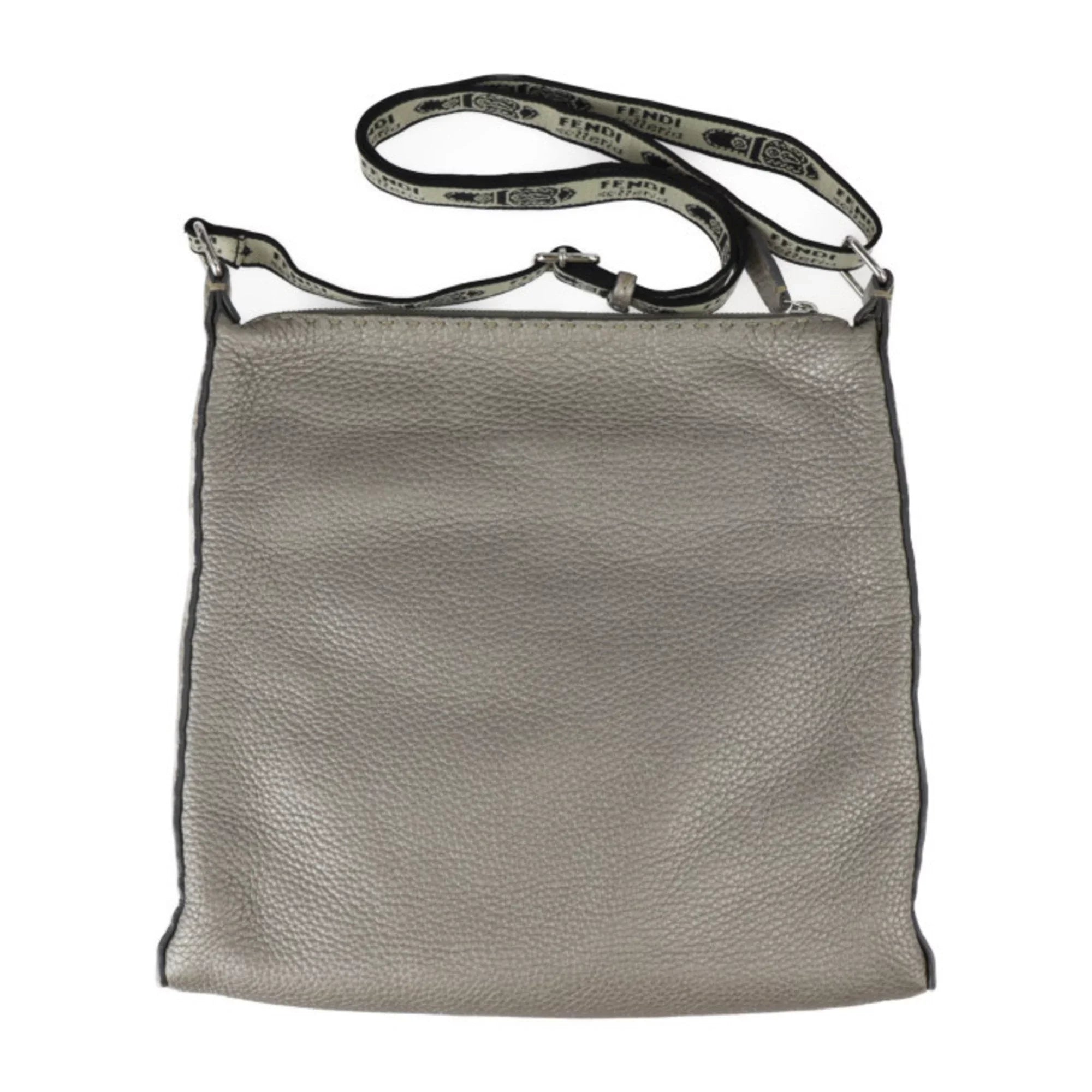 Pre-Owned FENDI Fendi Selleria Shoulder Bag 8BT109 Leather Bronze Silver Metal Fittings Diagonal Hanging (Good)