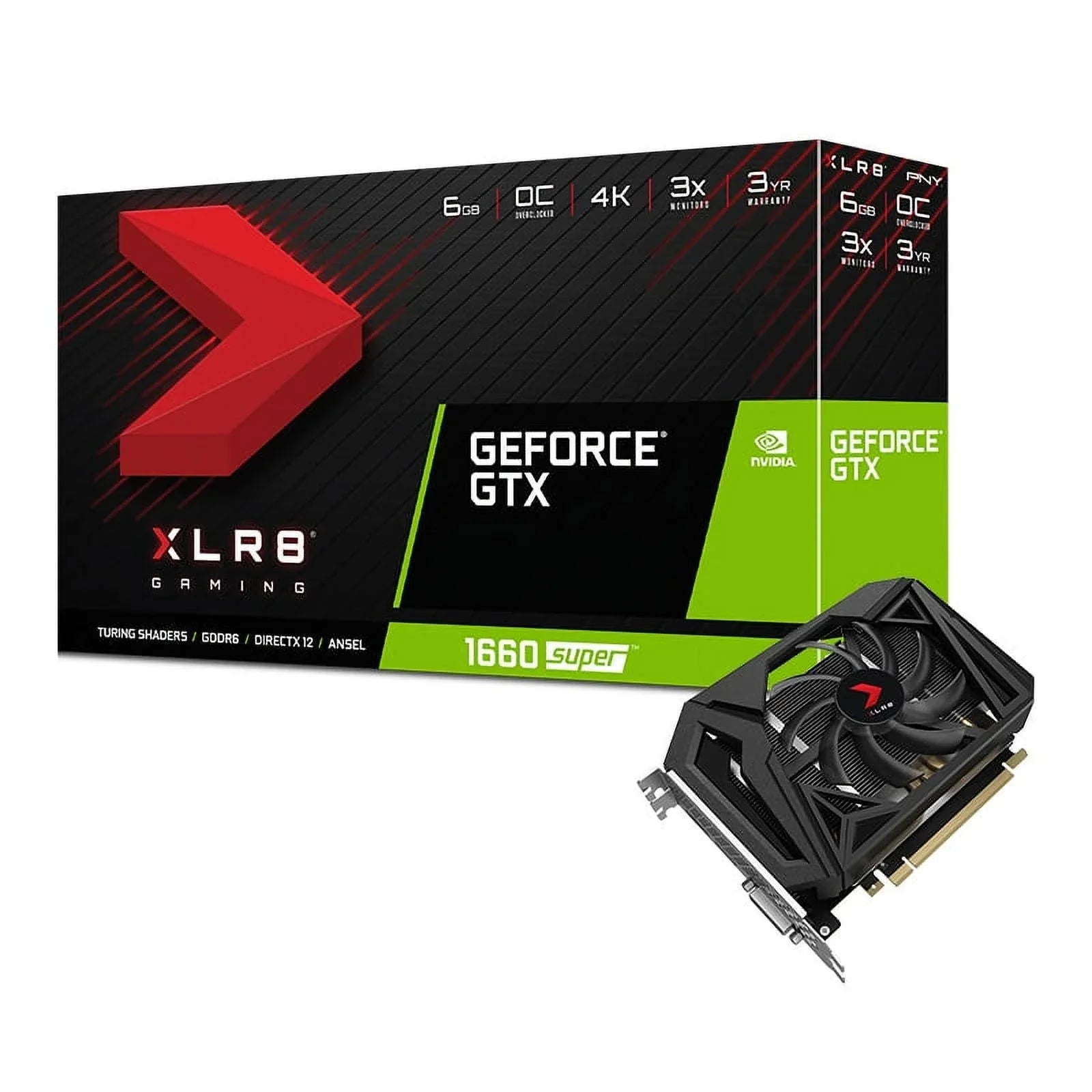 PNY GeForce® GTX 1660 SUPER™ 6GB XLR8 Gaming Overclocked Edition Single Fan